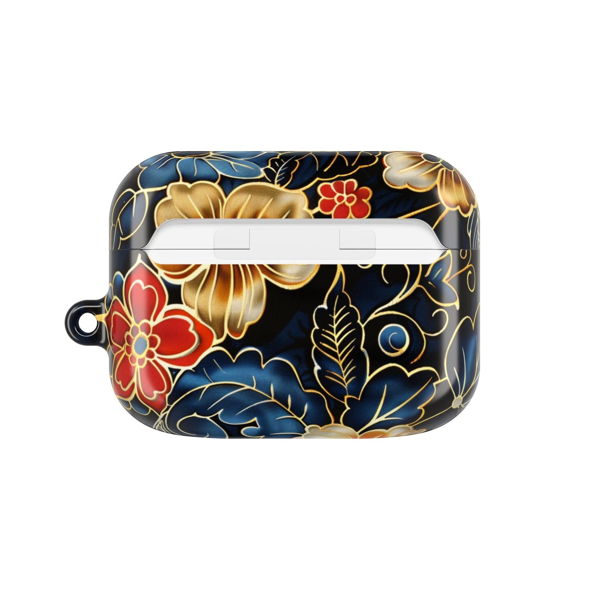 Floral Cloisonné AirPod Case – Vintage Gold & Navy Protective Cover - DIGITAL X
