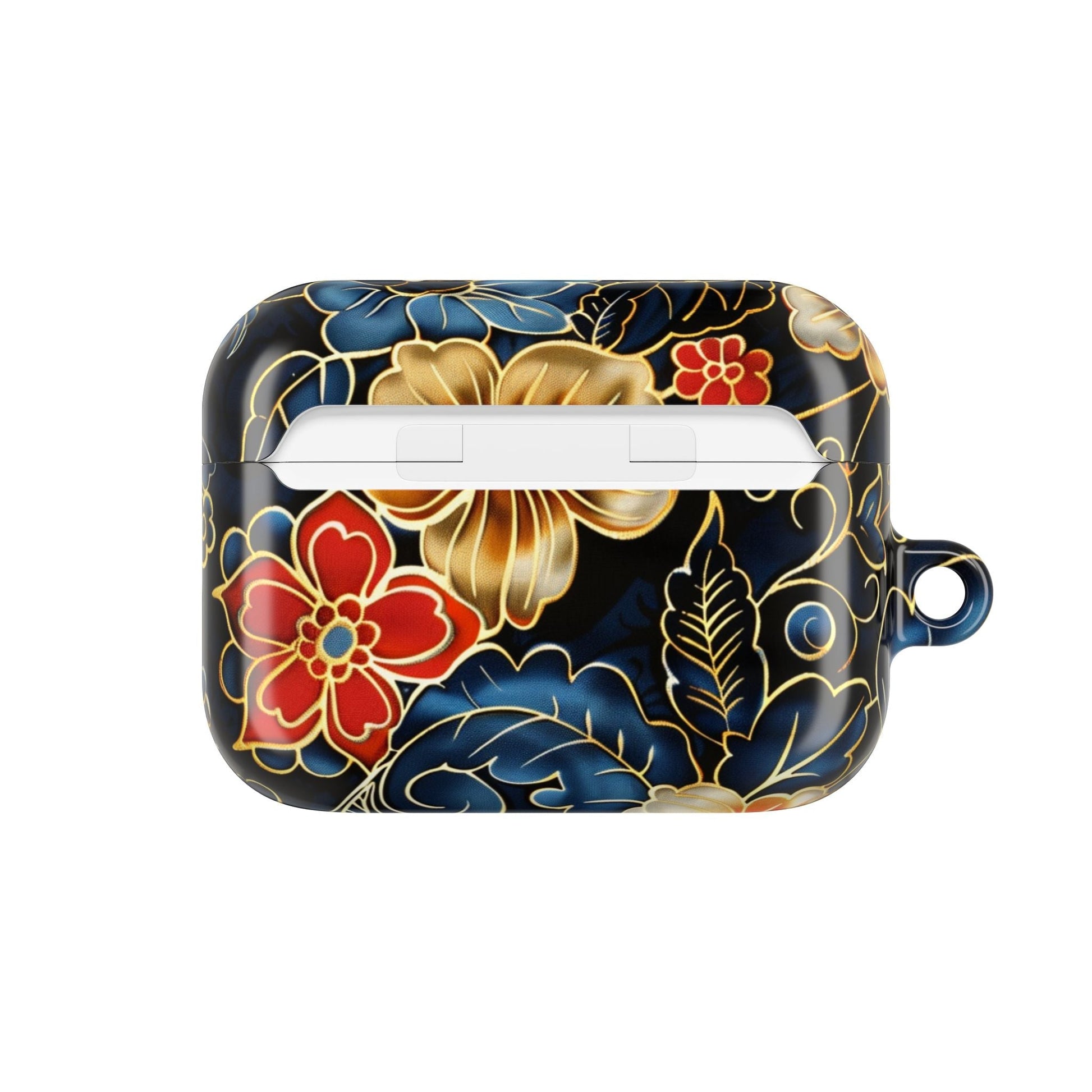 Floral Cloisonné AirPod Case – Vintage Gold & Navy Protective Cover - DIGITAL X