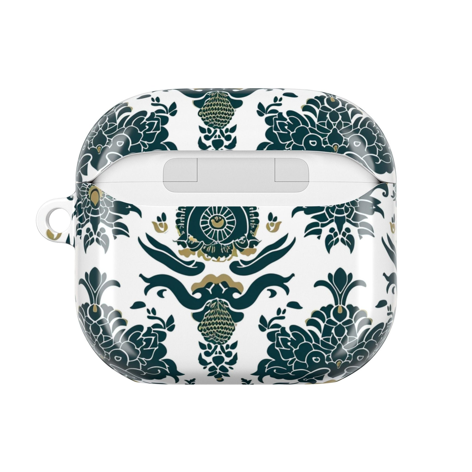 Floral Damask AirPod Case — Green & Gold Vintage Pattern - DIGITAL X