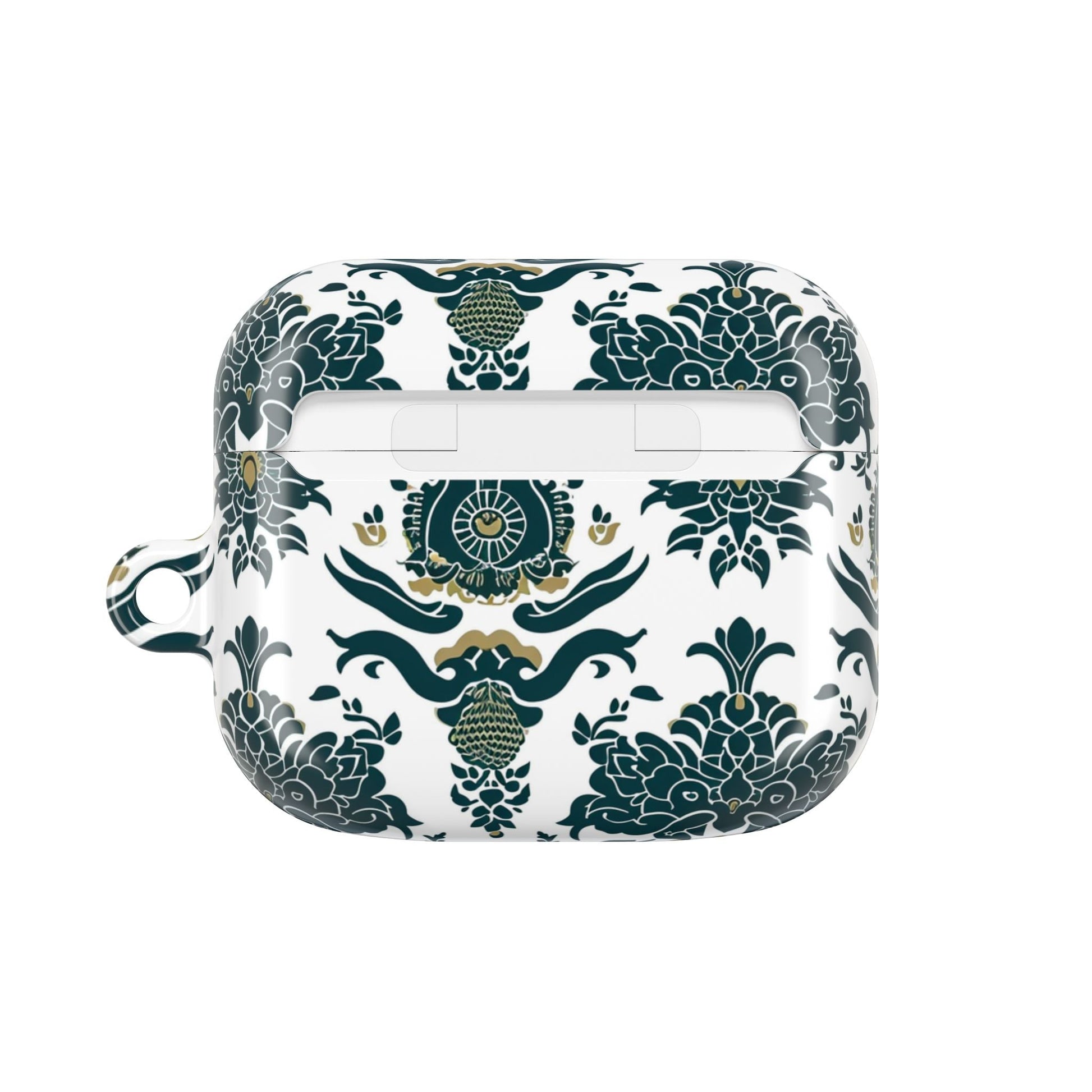 Floral Damask AirPod Case — Green & Gold Vintage Pattern - DIGITAL X