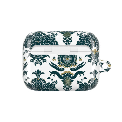 Floral Damask AirPod Case — Green & Gold Vintage Pattern - DIGITAL X