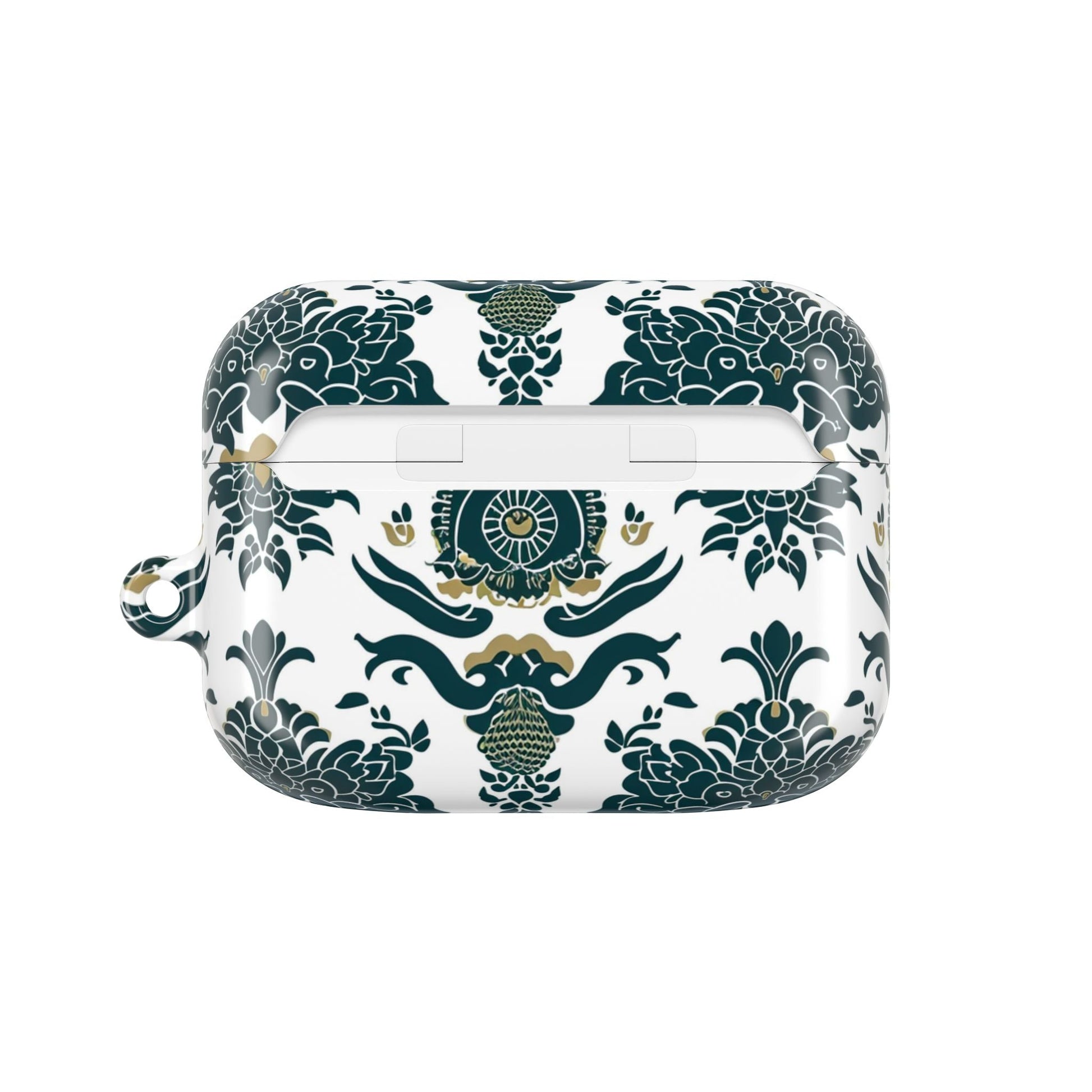 Floral Damask AirPod Case — Green & Gold Vintage Pattern - DIGITAL X