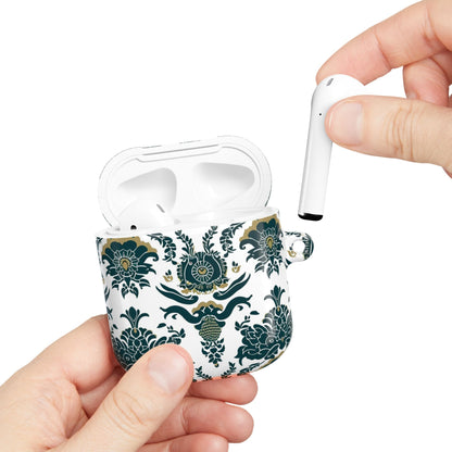 Floral Damask AirPod Case — Green & Gold Vintage Pattern - DIGITAL X