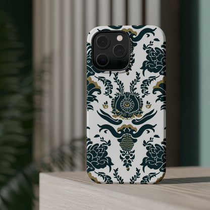 Floral Damask Magnetic Impact - Resistant Phone Case - DIGITAL X