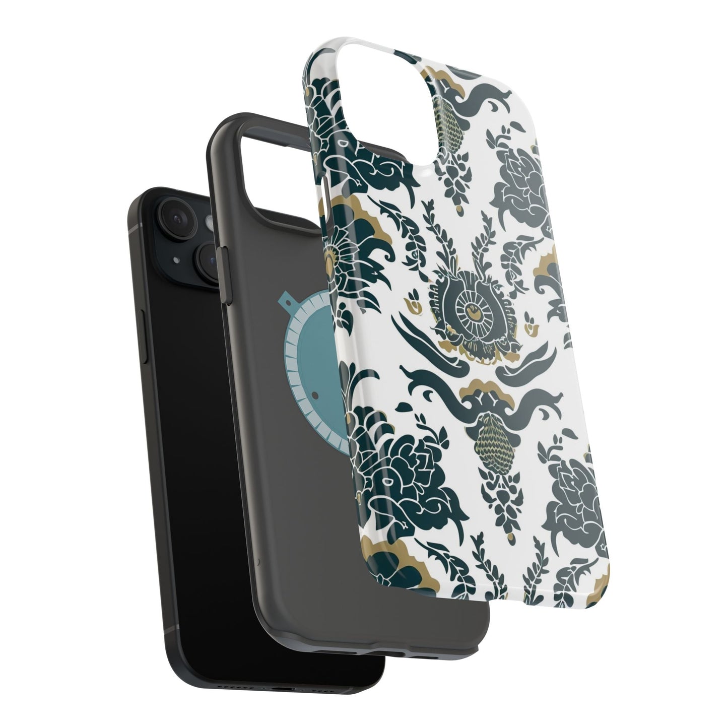Floral Damask Magnetic Impact - Resistant Phone Case - DIGITAL X