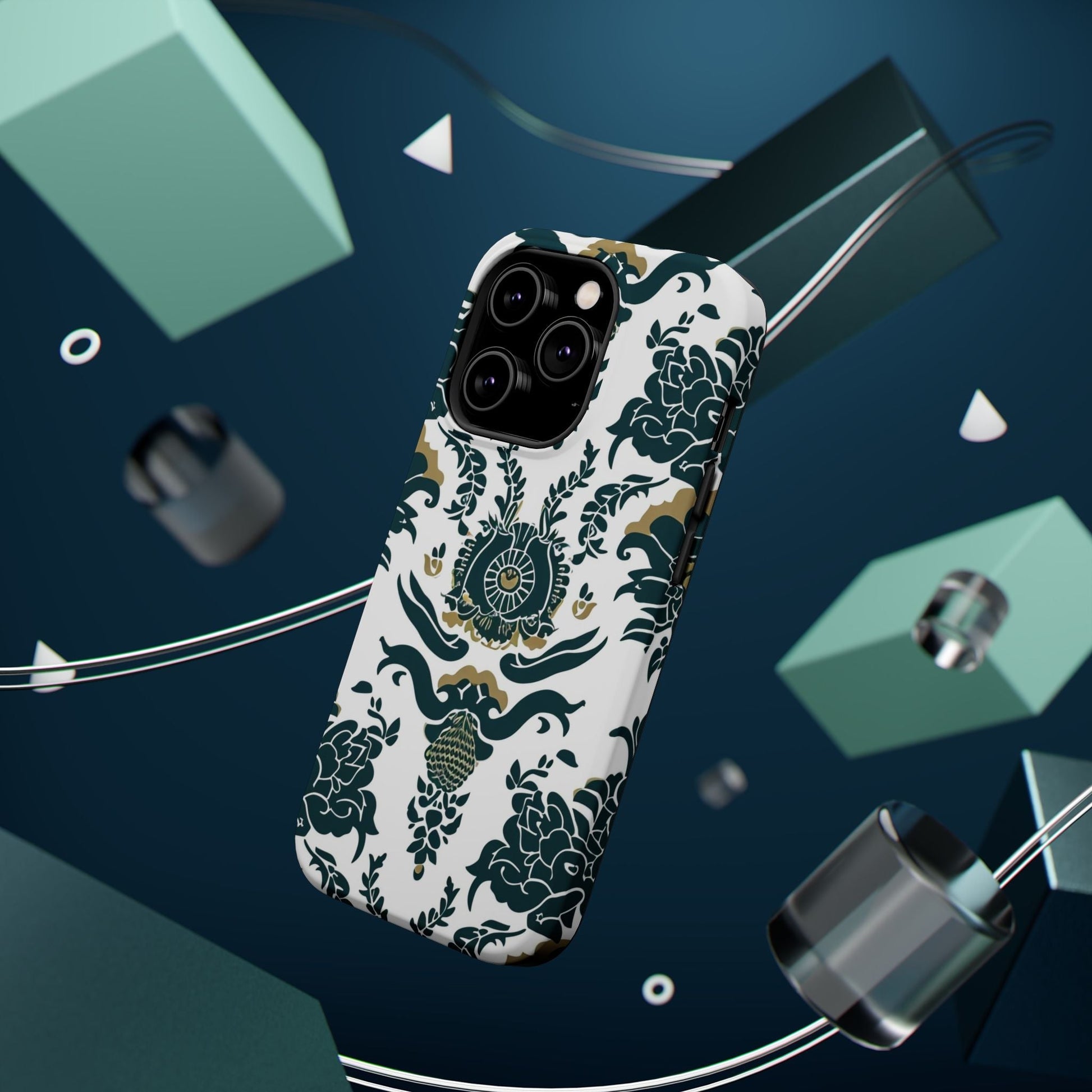 Floral Damask Magnetic Impact - Resistant Phone Case - DIGITAL X