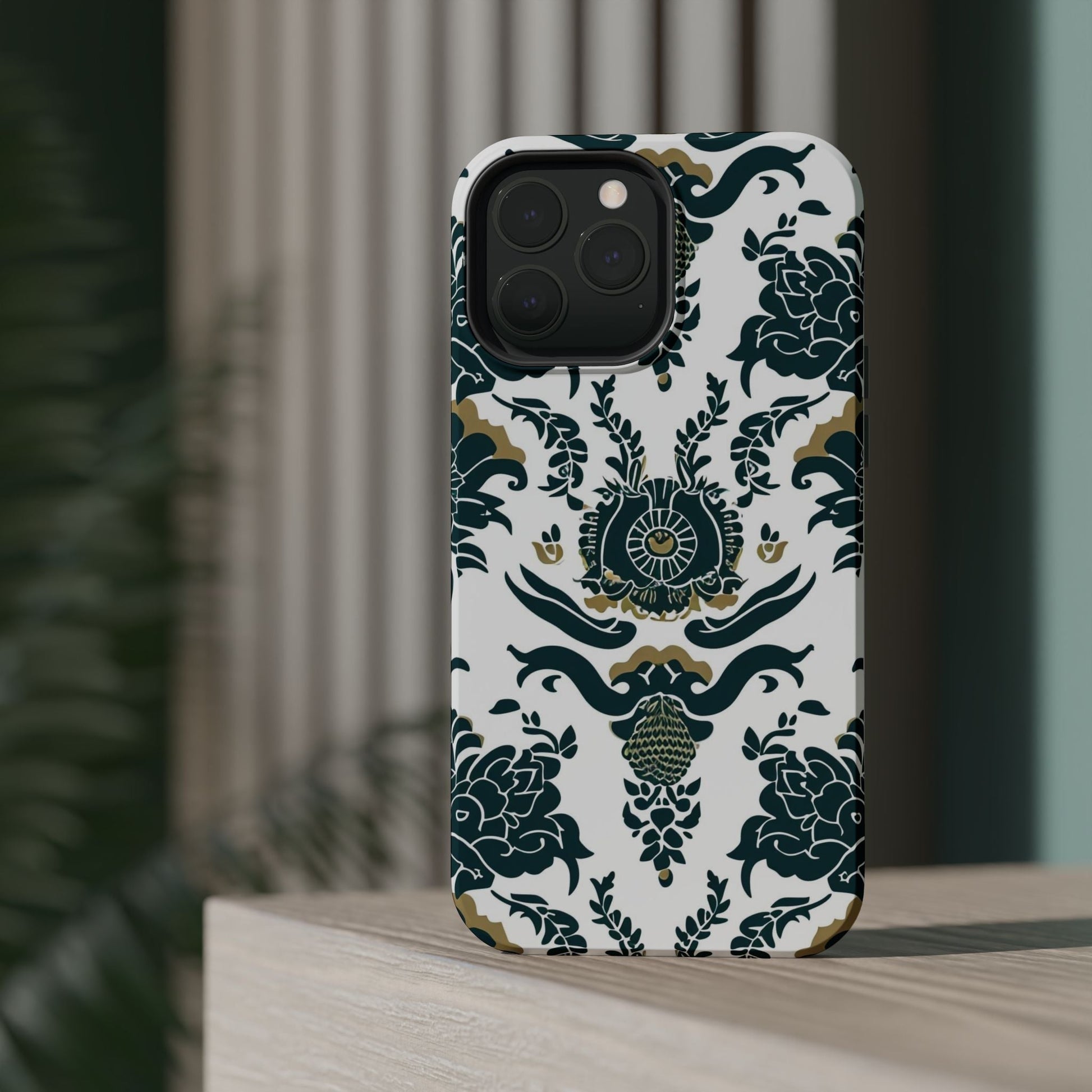 Floral Damask Magnetic Impact - Resistant Phone Case - DIGITAL X