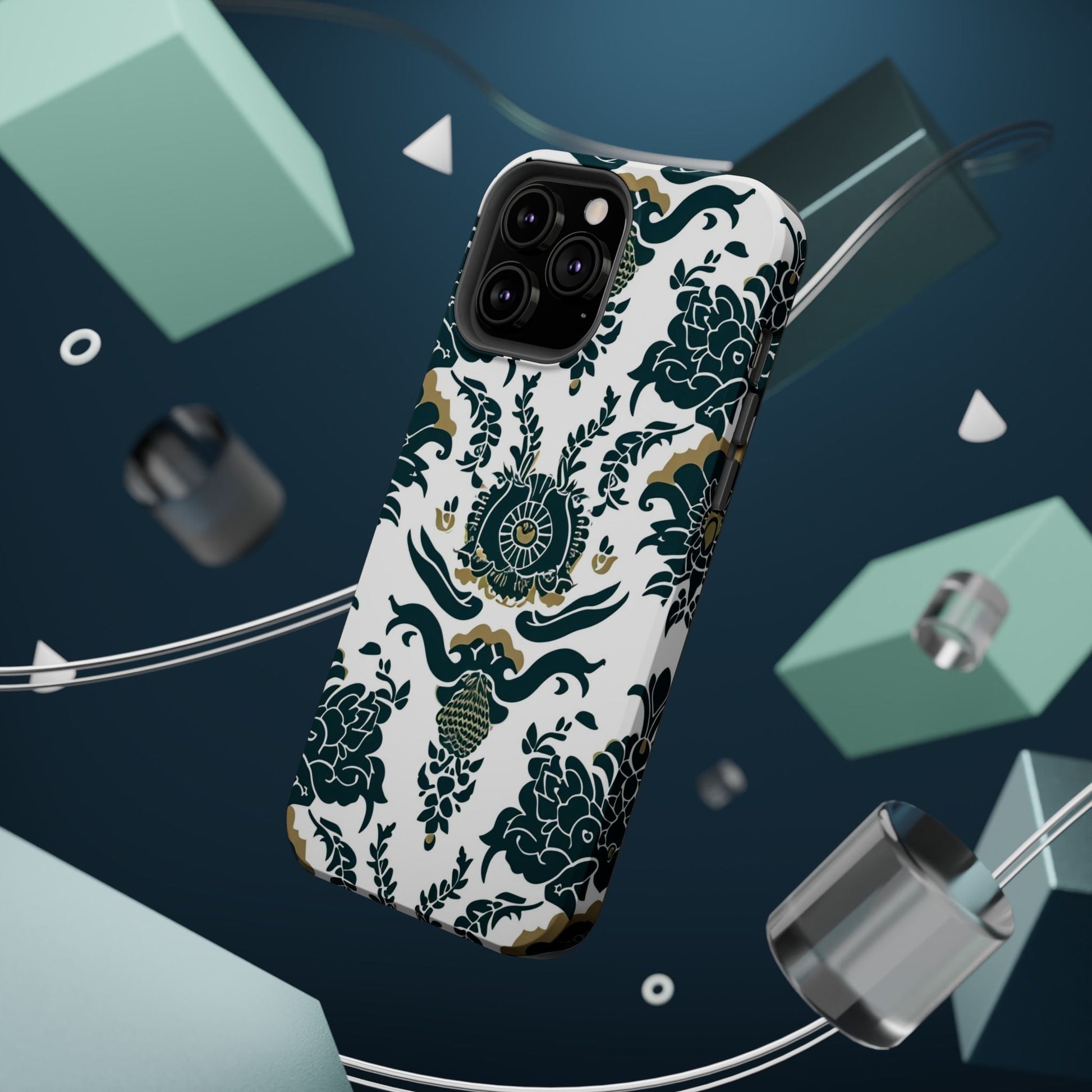 Floral Damask Magnetic Impact - Resistant Phone Case - DIGITAL X
