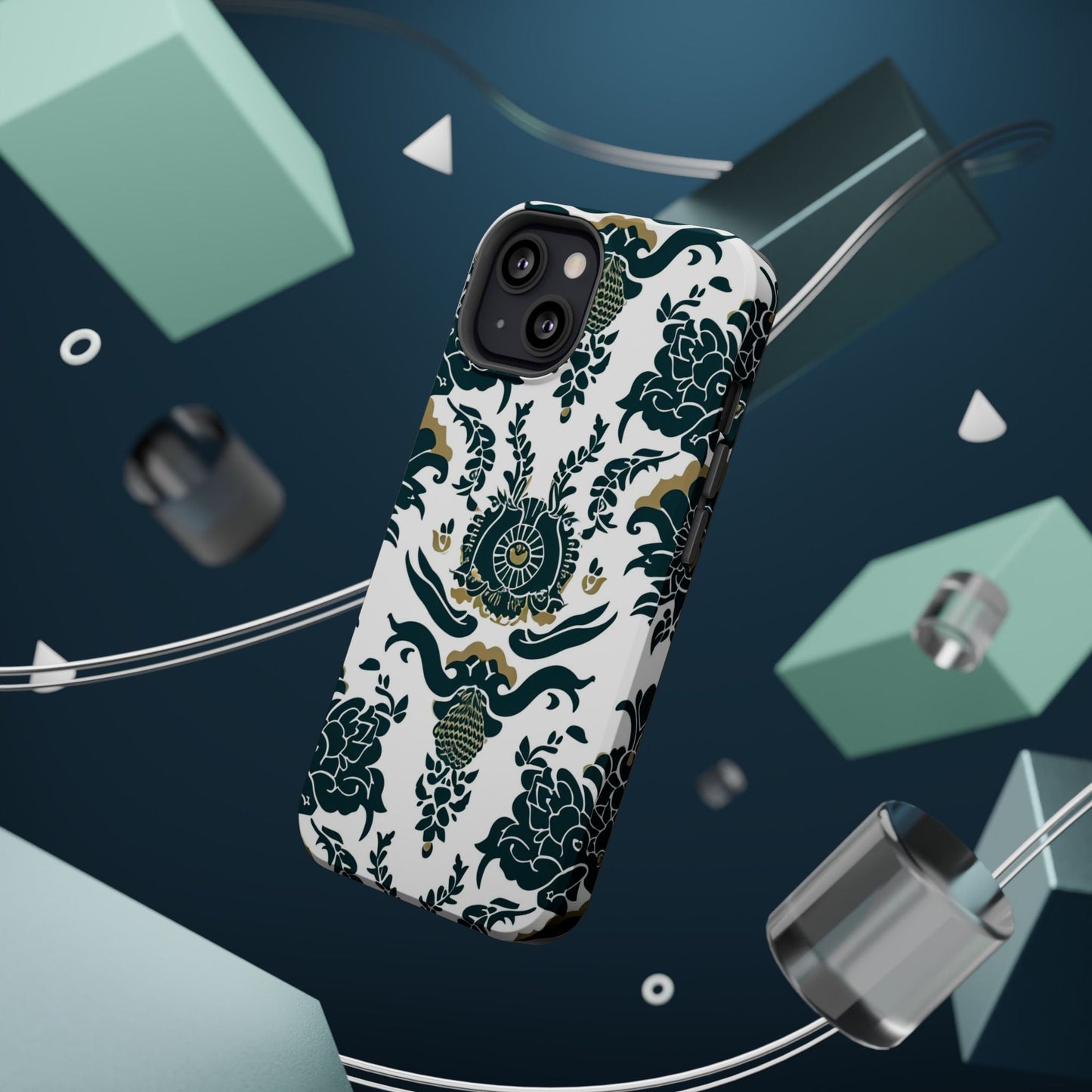 Floral Damask Magnetic Impact - Resistant Phone Case - DIGITAL X