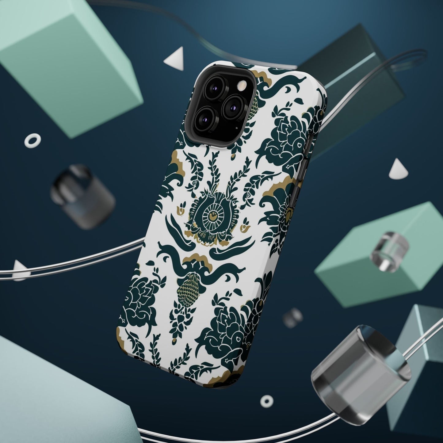 Floral Damask Magnetic Impact - Resistant Phone Case - DIGITAL X