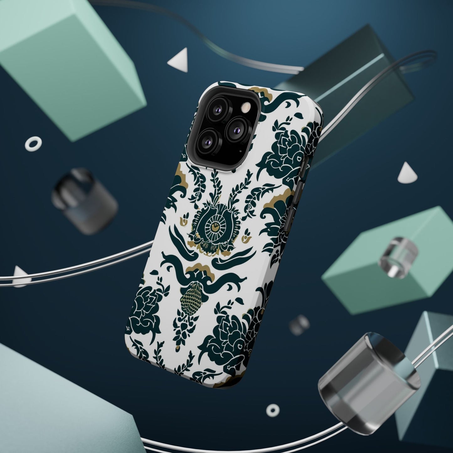 Floral Damask Magnetic Impact - Resistant Phone Case - DIGITAL X