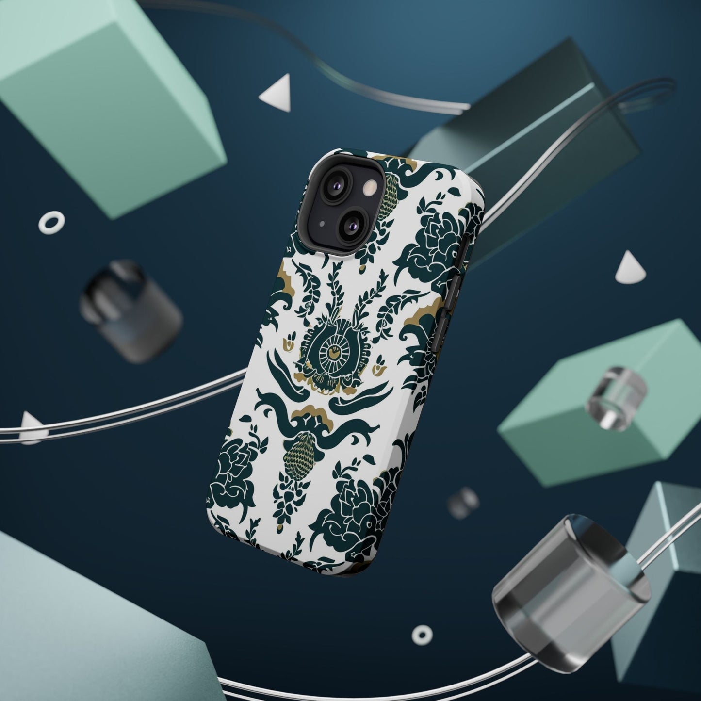 Floral Damask Magnetic Impact - Resistant Phone Case - DIGITAL X