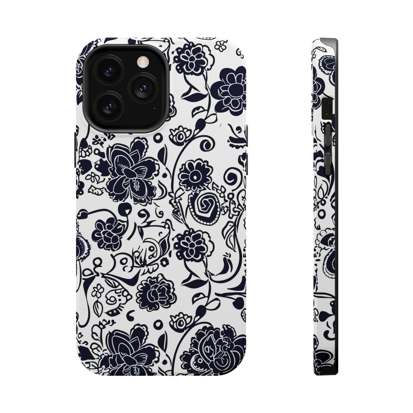 Floral Doodle Magnetic Impact - Resistant Phone Case - DIGITAL X