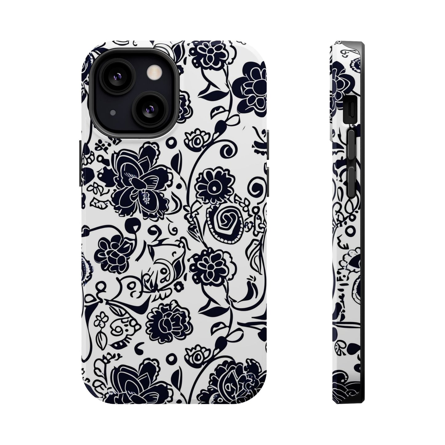 Floral Doodle Magnetic Impact - Resistant Phone Case - DIGITAL X