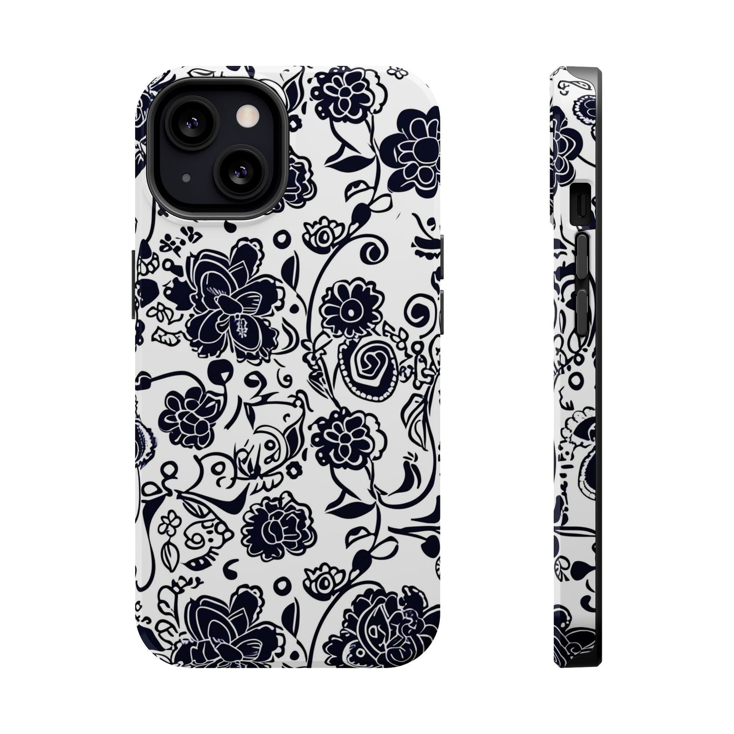 Floral Doodle Magnetic Impact - Resistant Phone Case - DIGITAL X
