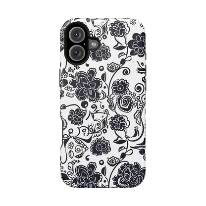 Floral Doodle Magnetic Impact - Resistant Phone Case - DIGITAL X