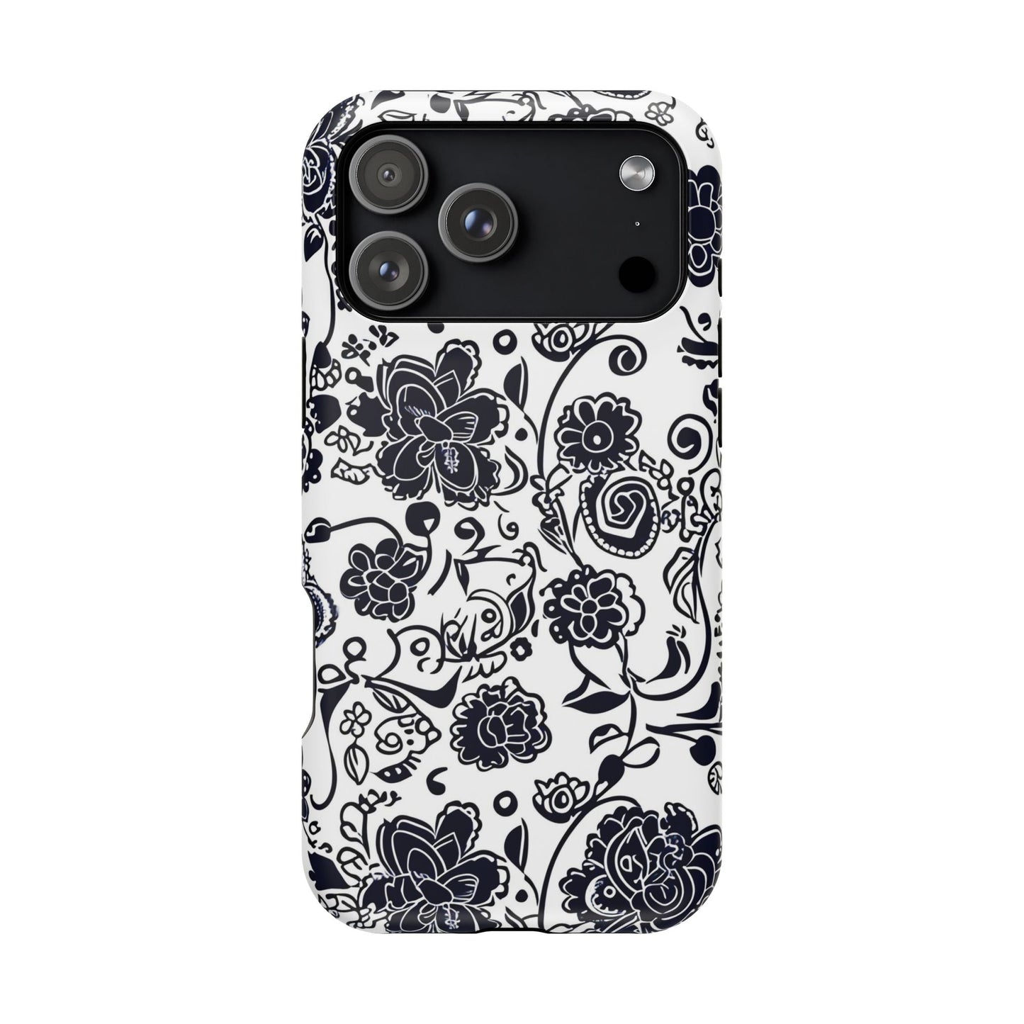 Floral Doodle Magnetic Impact - Resistant Phone Case - DIGITAL X