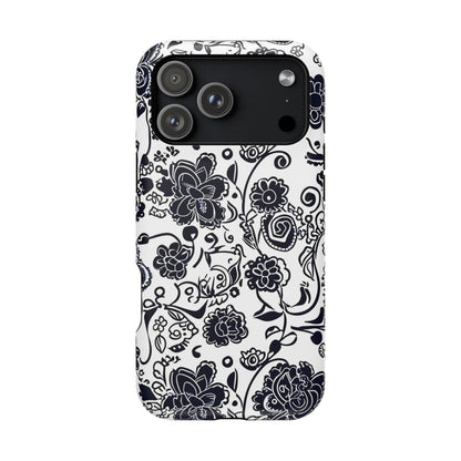 Floral Doodle Magnetic Impact - Resistant Phone Case - DIGITAL X