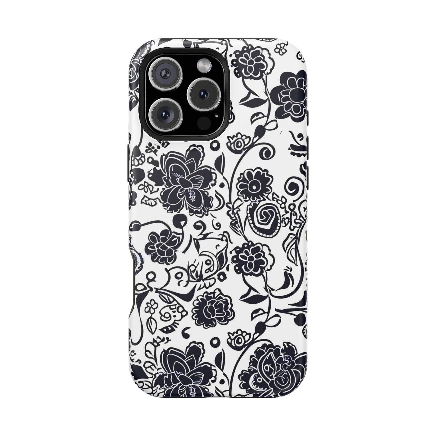 Floral Doodle Magnetic Impact - Resistant Phone Case - DIGITAL X