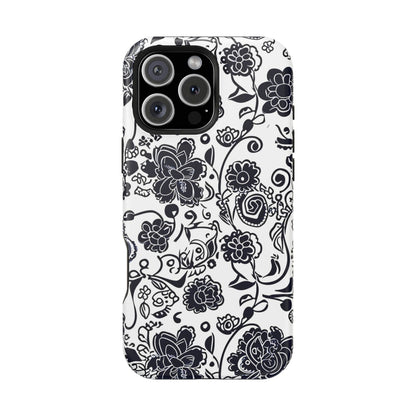 Floral Doodle Magnetic Impact - Resistant Phone Case - DIGITAL X