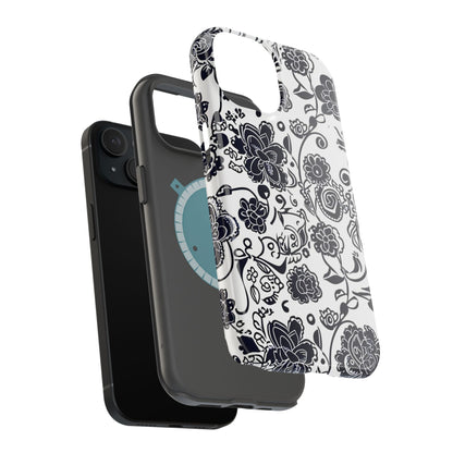 Floral Doodle Magnetic Impact - Resistant Phone Case - DIGITAL X