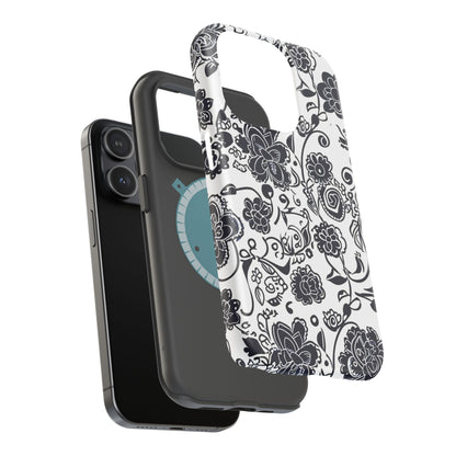 Floral Doodle Magnetic Impact - Resistant Phone Case - DIGITAL X