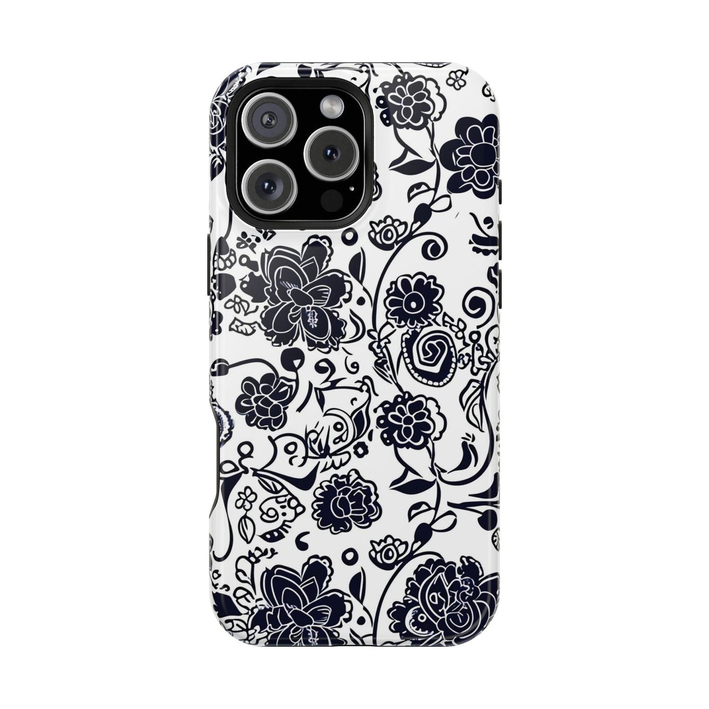 Floral Doodle Magnetic Impact - Resistant Phone Case - DIGITAL X