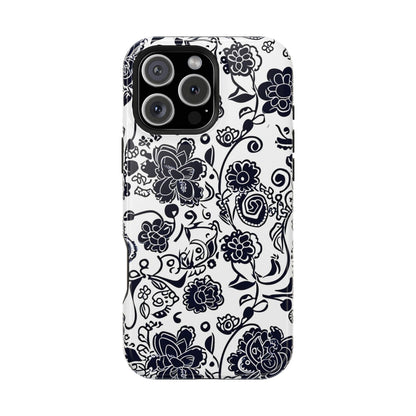 Floral Doodle Magnetic Impact - Resistant Phone Case - DIGITAL X