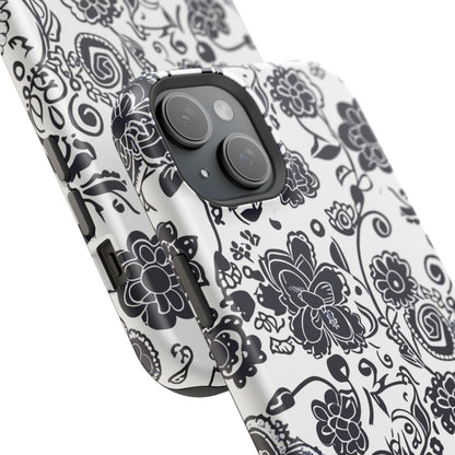 Floral Doodle Magnetic Impact - Resistant Phone Case - DIGITAL X