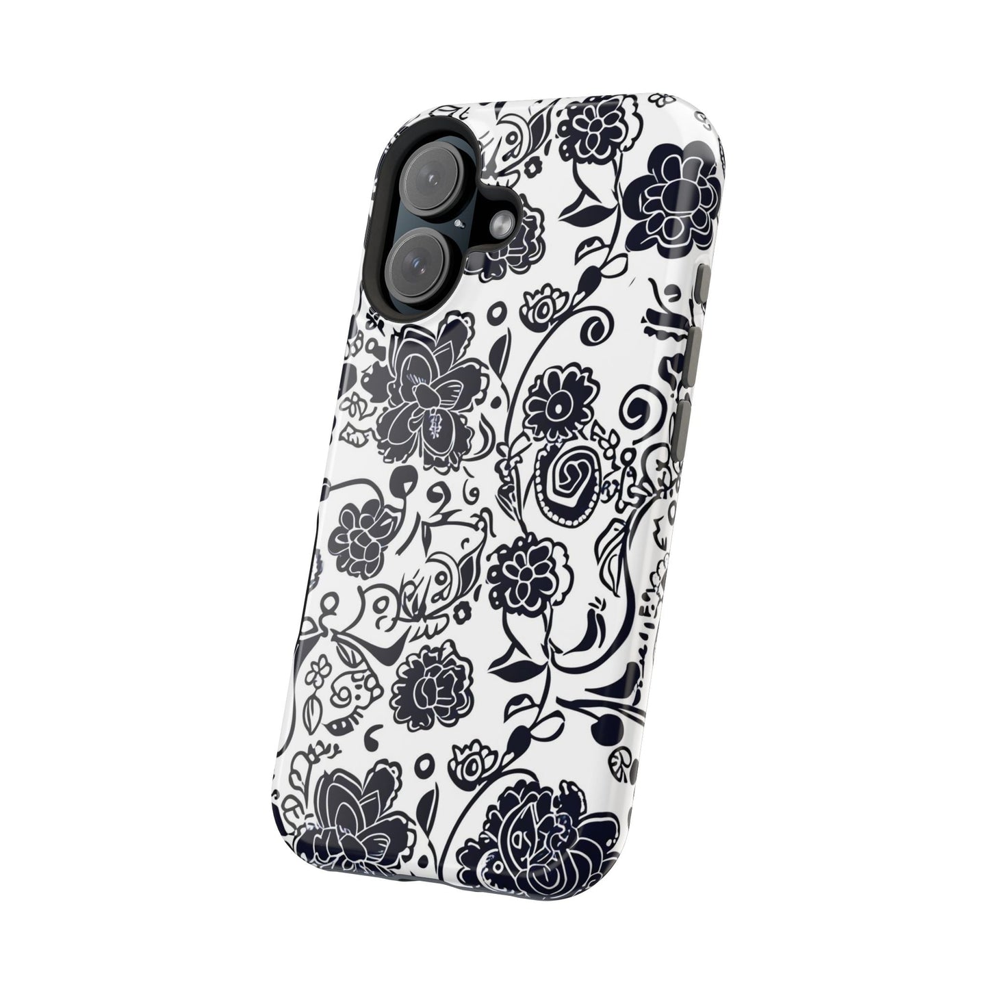 Floral Doodle Magnetic Impact - Resistant Phone Case - DIGITAL X