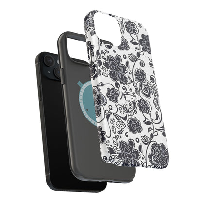 Floral Doodle Magnetic Impact - Resistant Phone Case - DIGITAL X
