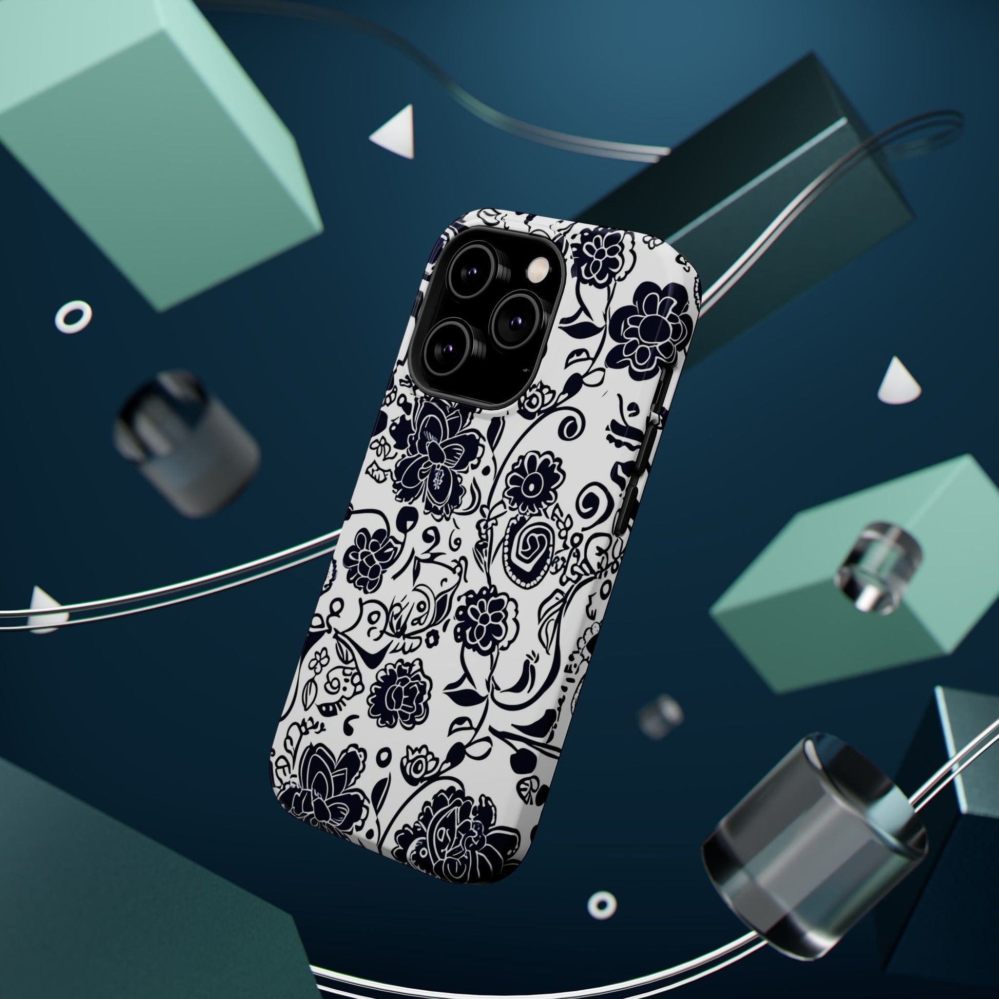 Floral Doodle Magnetic Impact - Resistant Phone Case - DIGITAL X