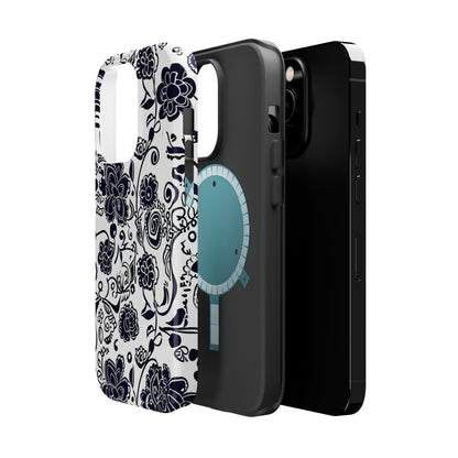 Floral Doodle Magnetic Impact - Resistant Phone Case - DIGITAL X