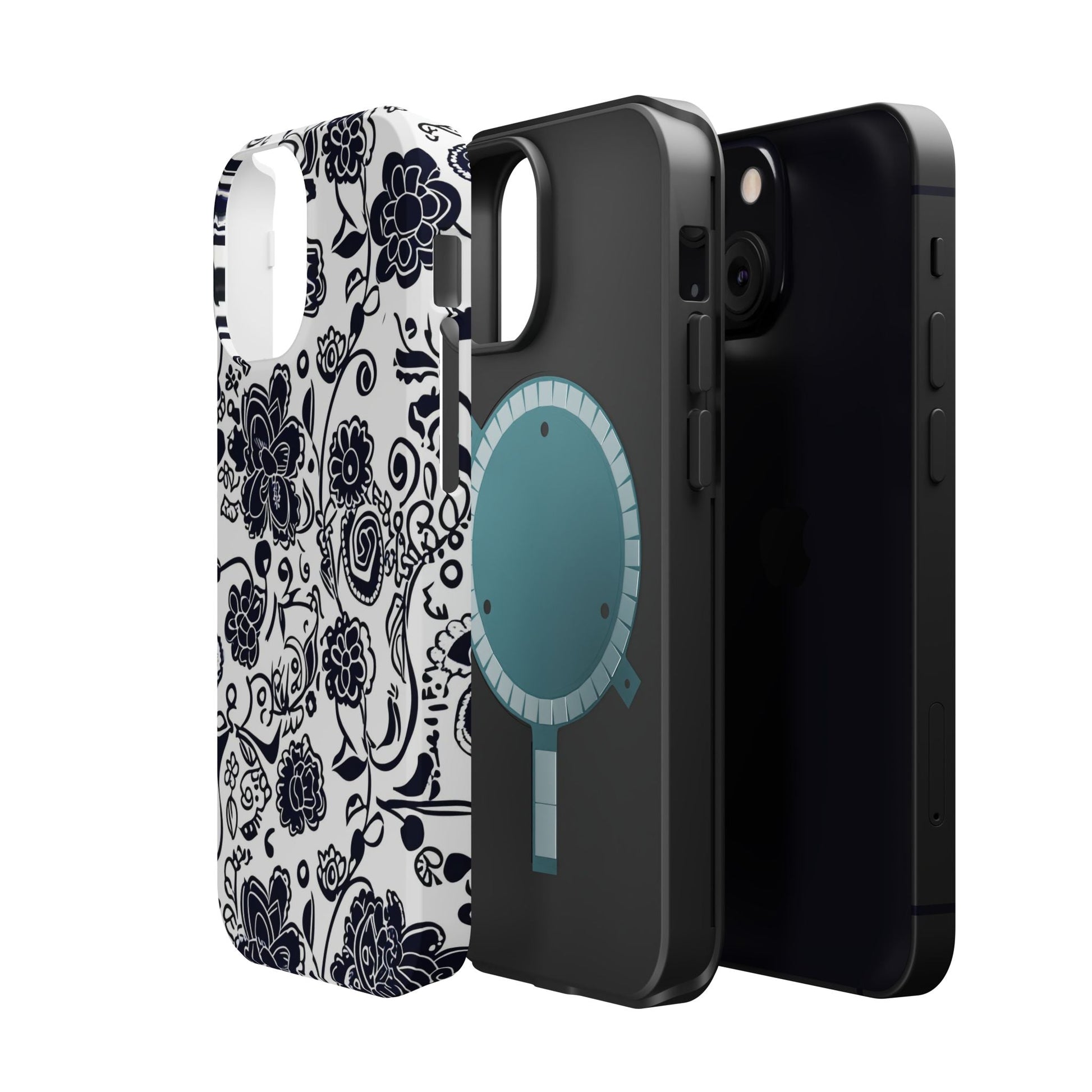 Floral Doodle Magnetic Impact - Resistant Phone Case - DIGITAL X