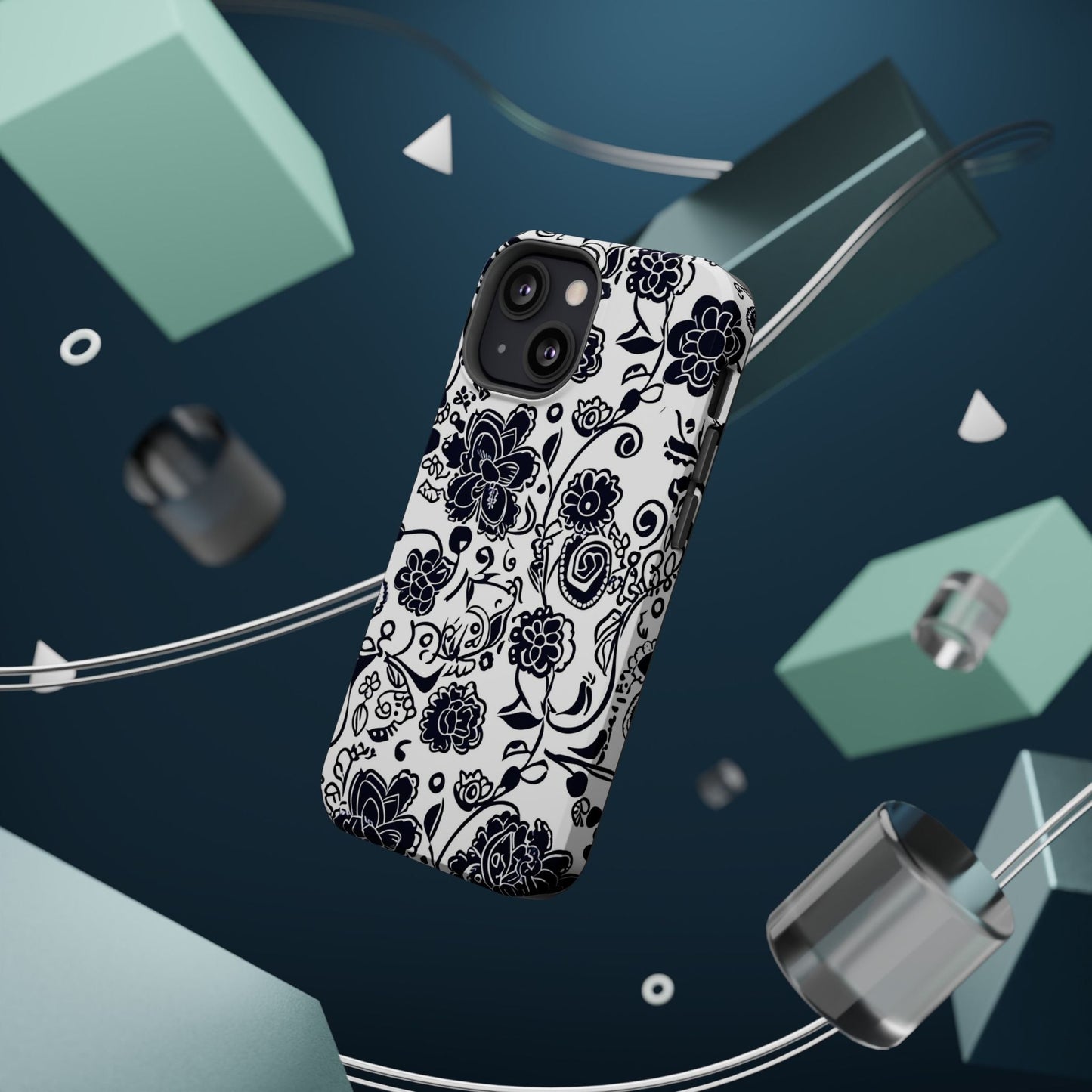 Floral Doodle Magnetic Impact - Resistant Phone Case - DIGITAL X
