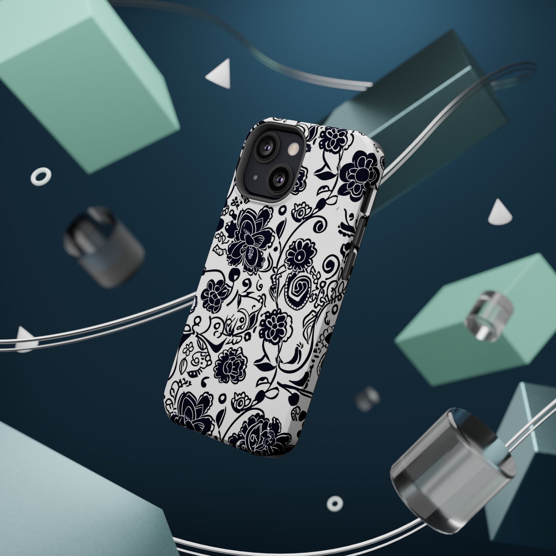 Floral Doodle Magnetic Impact - Resistant Phone Case - DIGITAL X