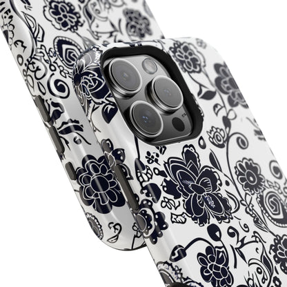 Floral Doodle Magnetic Impact - Resistant Phone Case - DIGITAL X