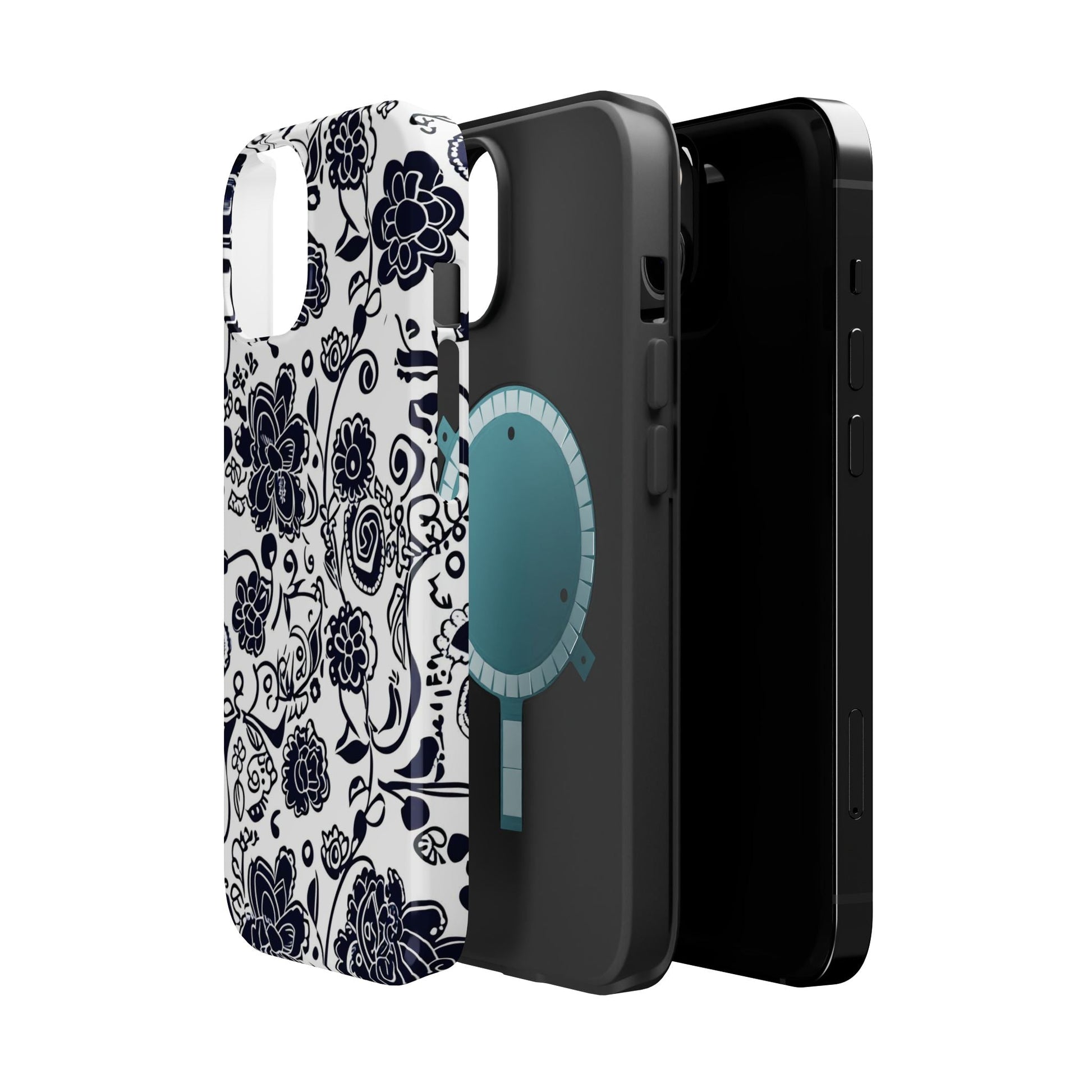 Floral Doodle Magnetic Impact - Resistant Phone Case - DIGITAL X