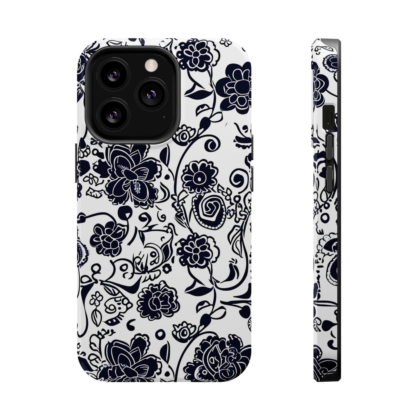 Floral Doodle Magnetic Impact - Resistant Phone Case - DIGITAL X