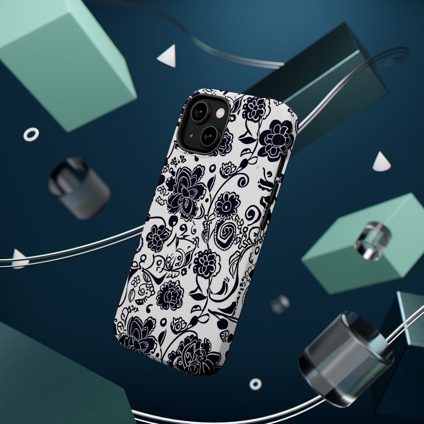 Floral Doodle Magnetic Impact - Resistant Phone Case - DIGITAL X