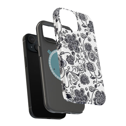 Floral Doodle Magnetic Impact - Resistant Phone Case - DIGITAL X
