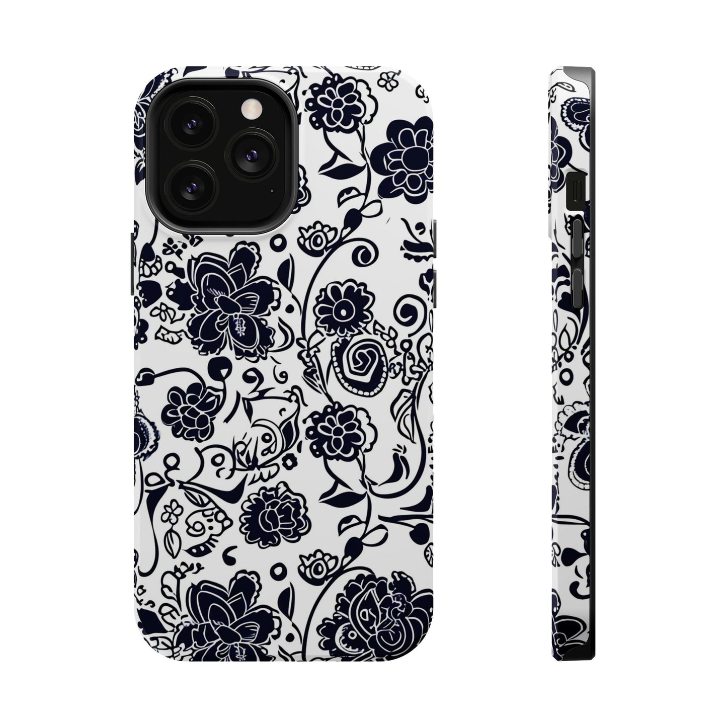 Floral Doodle Magnetic Impact - Resistant Phone Case - DIGITAL X