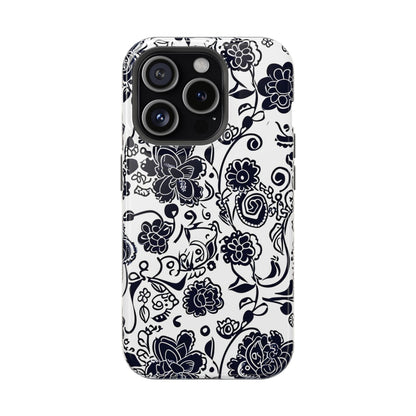 Floral Doodle Magnetic Impact - Resistant Phone Case - DIGITAL X