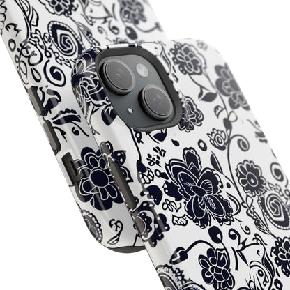 Floral Doodle Magnetic Impact - Resistant Phone Case - DIGITAL X
