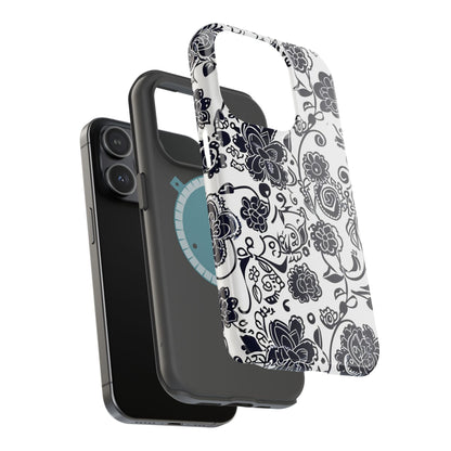 Floral Doodle Magnetic Impact - Resistant Phone Case - DIGITAL X
