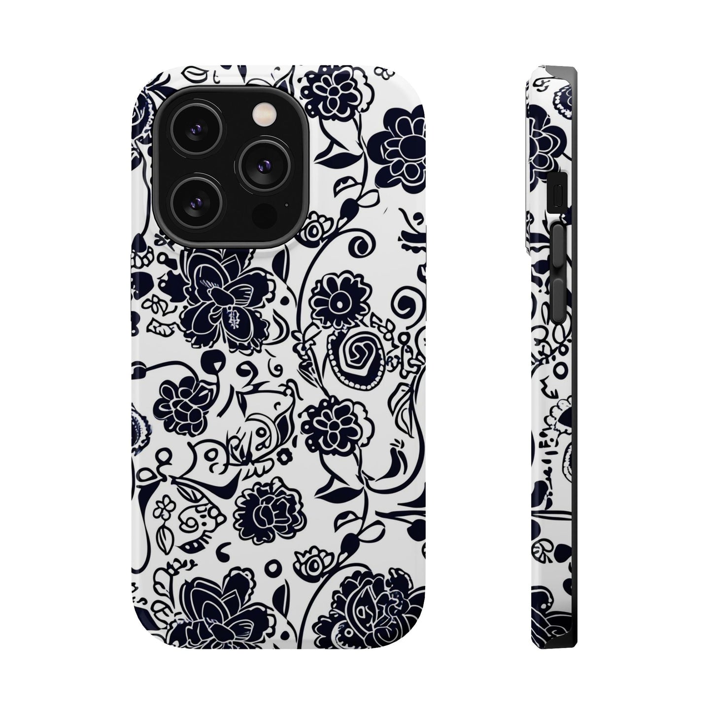 Floral Doodle Magnetic Impact - Resistant Phone Case - DIGITAL X
