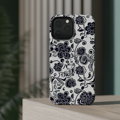 Floral Doodle Magnetic Impact - Resistant Phone Case - DIGITAL X