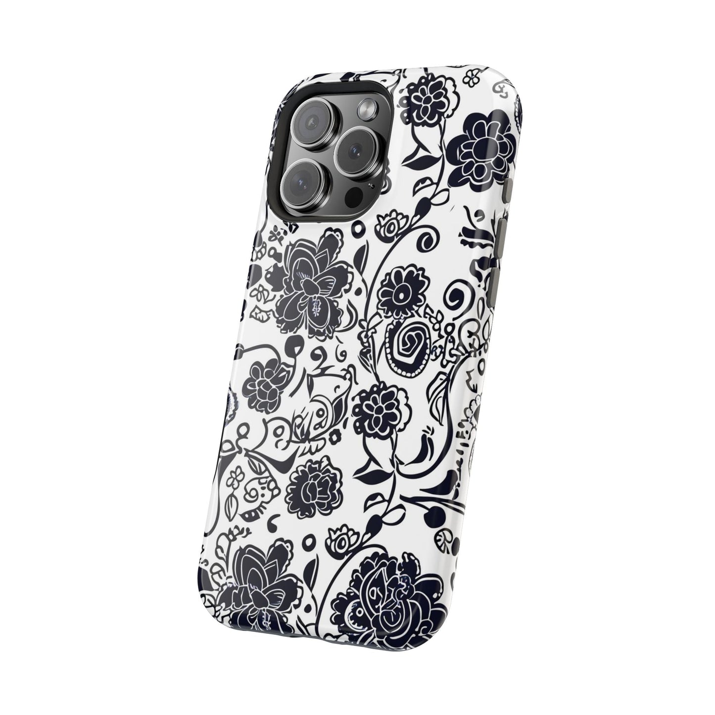 Floral Doodle Magnetic Impact - Resistant Phone Case - DIGITAL X