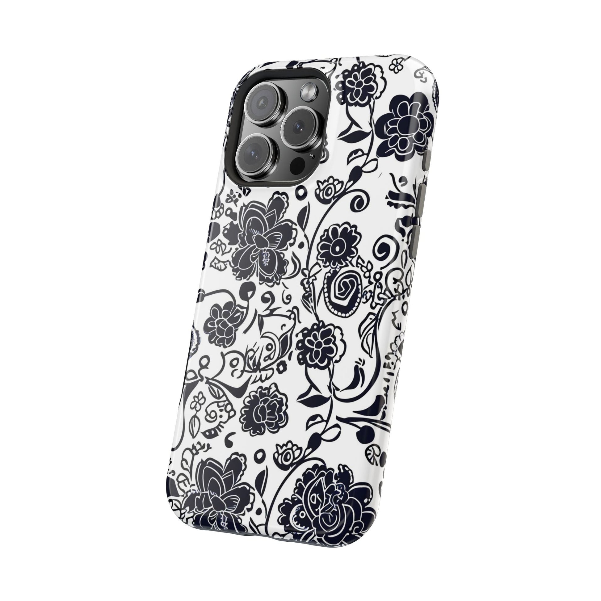 Floral Doodle Magnetic Impact - Resistant Phone Case - DIGITAL X
