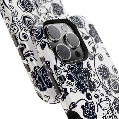 Floral Doodle Magnetic Impact - Resistant Phone Case - DIGITAL X